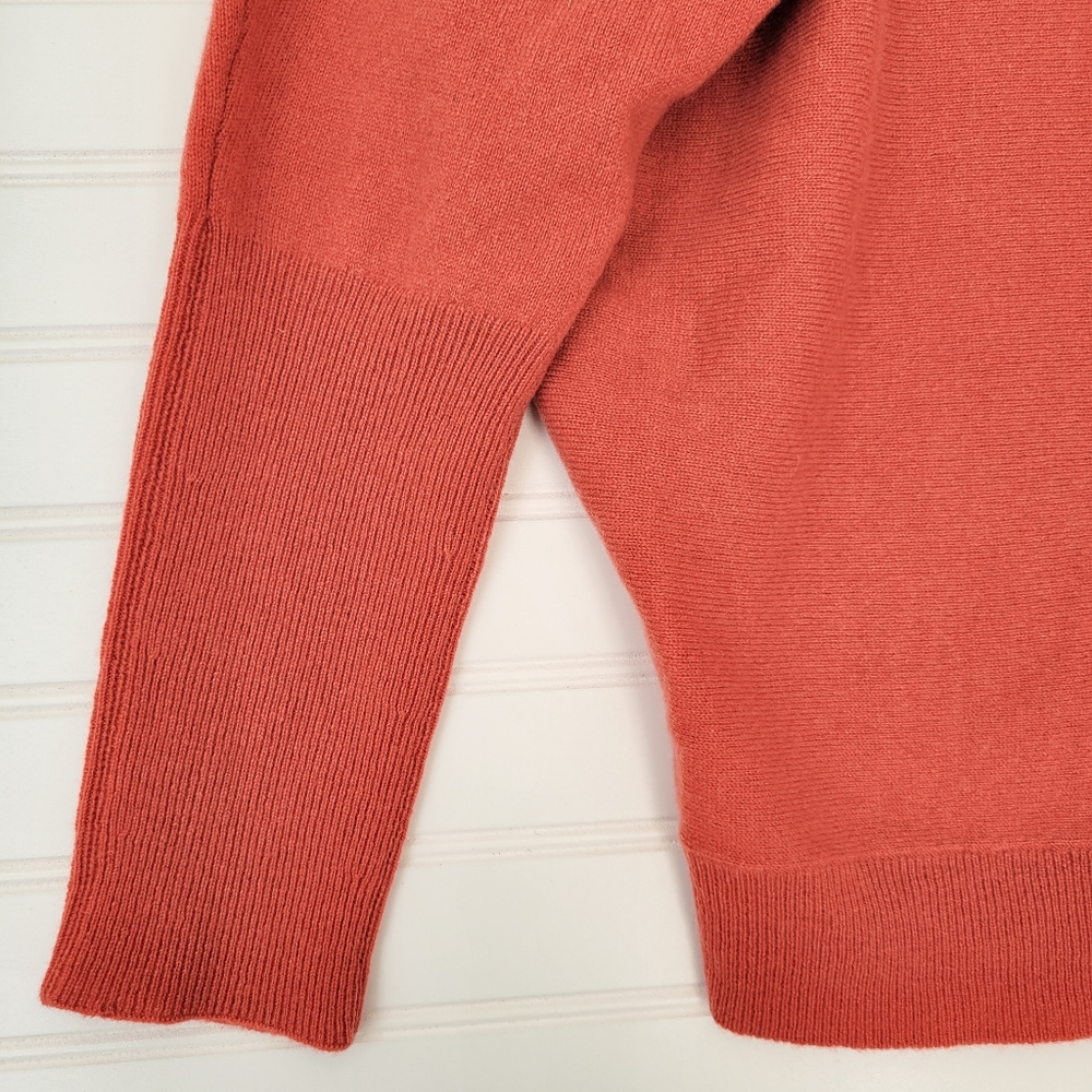 Garnet Hill V-Neck Cashmere Sweater in Rust - Picture 6 of 6